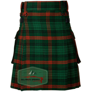 Rose Hunting Tartan Leather Straps Utility Kilts