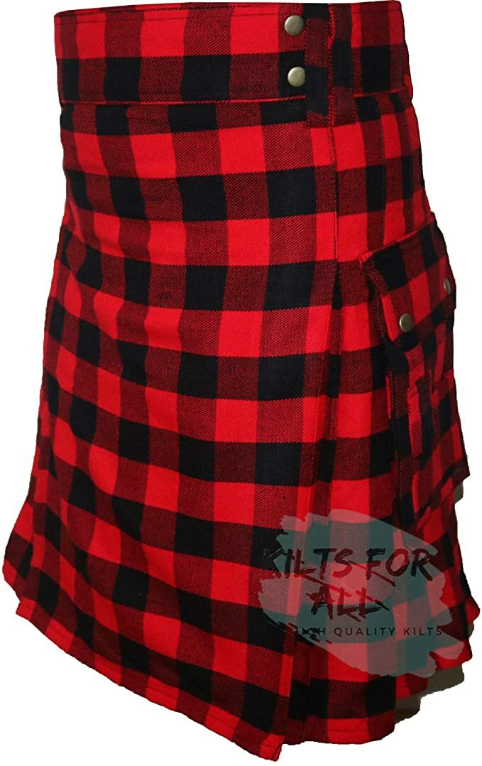 Rob Ray Black/Red Wedding Utility Kilt (USA Seller)