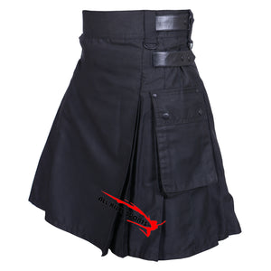 Men’s Black Leather Straps Utility Kilt 30" To 50" USA Seller