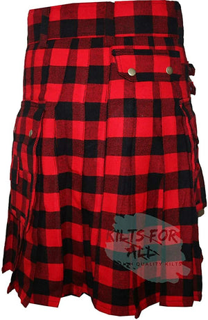 Rob Ray Black/Red Wedding Utility Kilt (USA Seller)