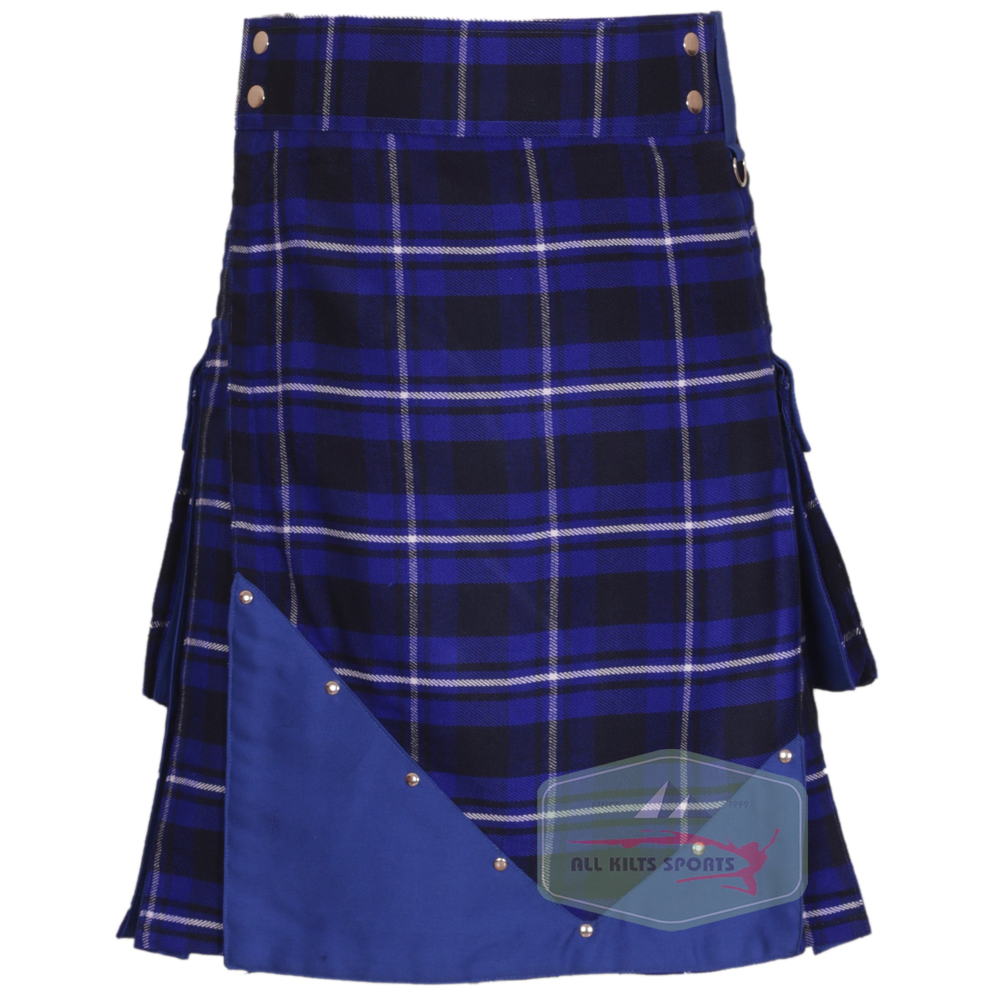 Men's New Fashionable Hybrid Kilt in Premium Tartan and Cotton with Pleats