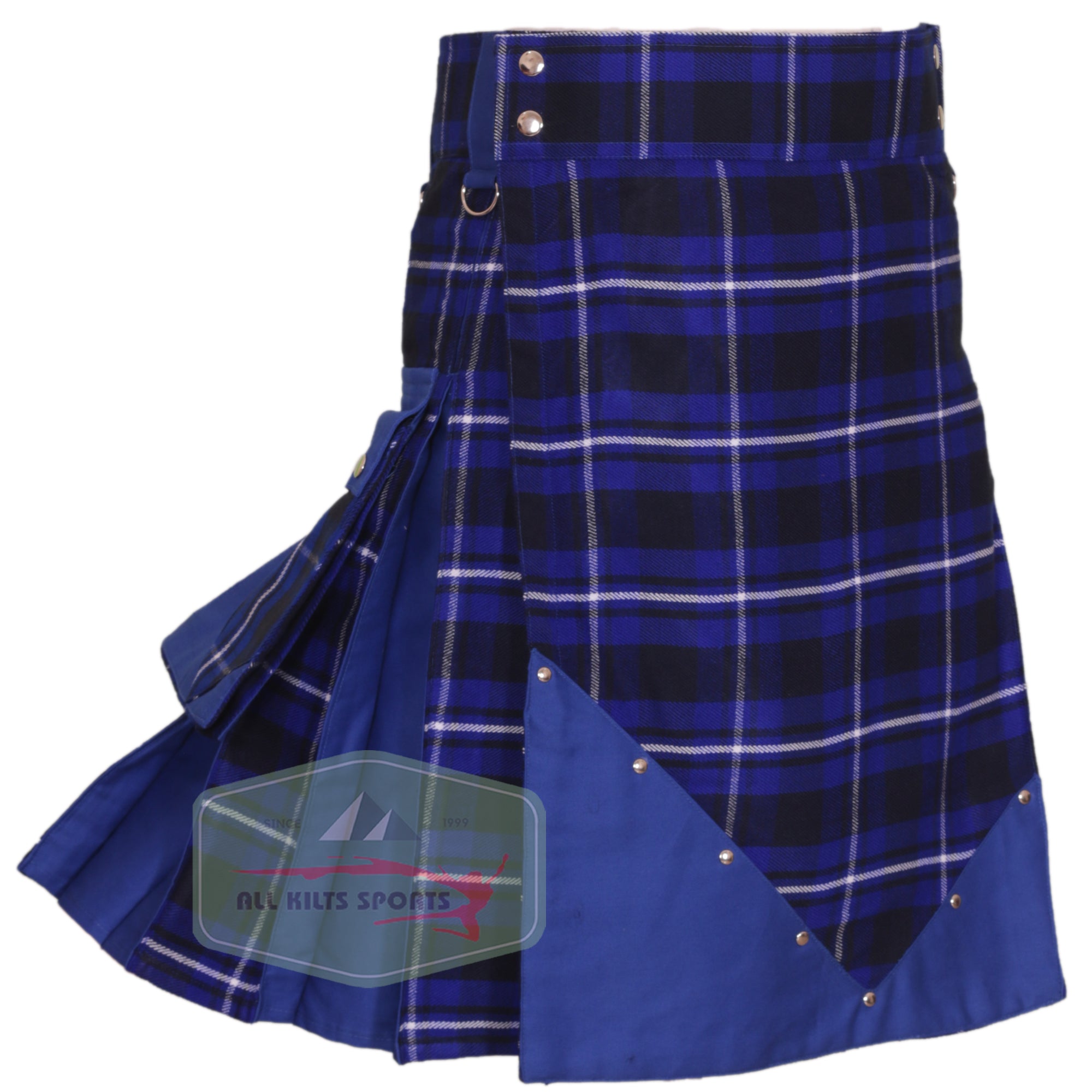 Men's New Fashionable Hybrid Kilt in Premium Tartan and Cotton with Pleats