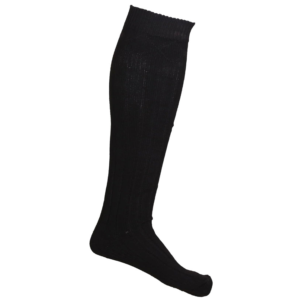 Men's Black Kilt Hose Knee Length Socks | 65% Wool Traditional Highland Wear