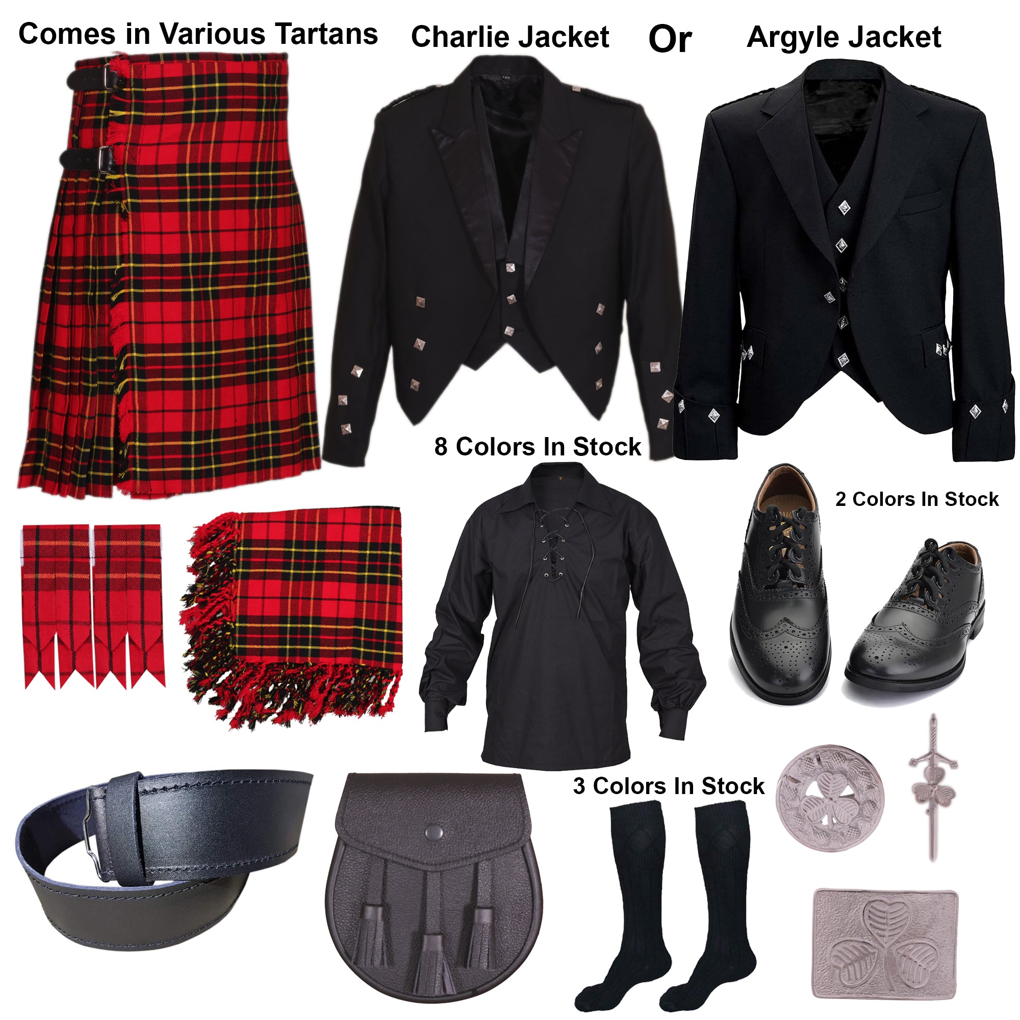 Complete Outfit Deal - Premium Scottish Attire in Various Tartans