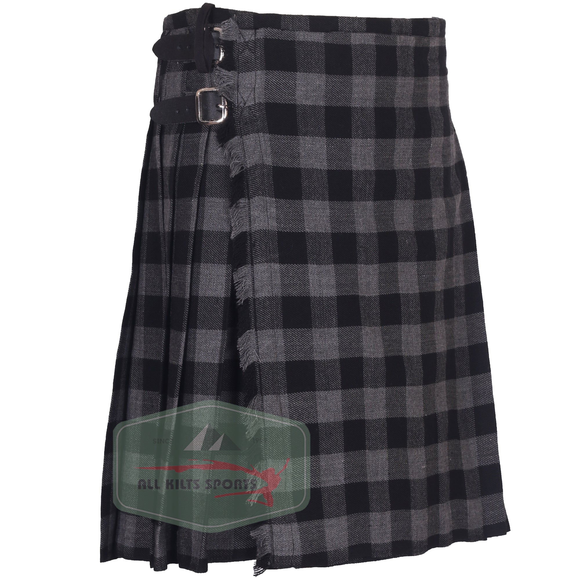 Buffalo Grey/Black Scottish Traditional Kilts – Premium 8 and 5 Yard Options