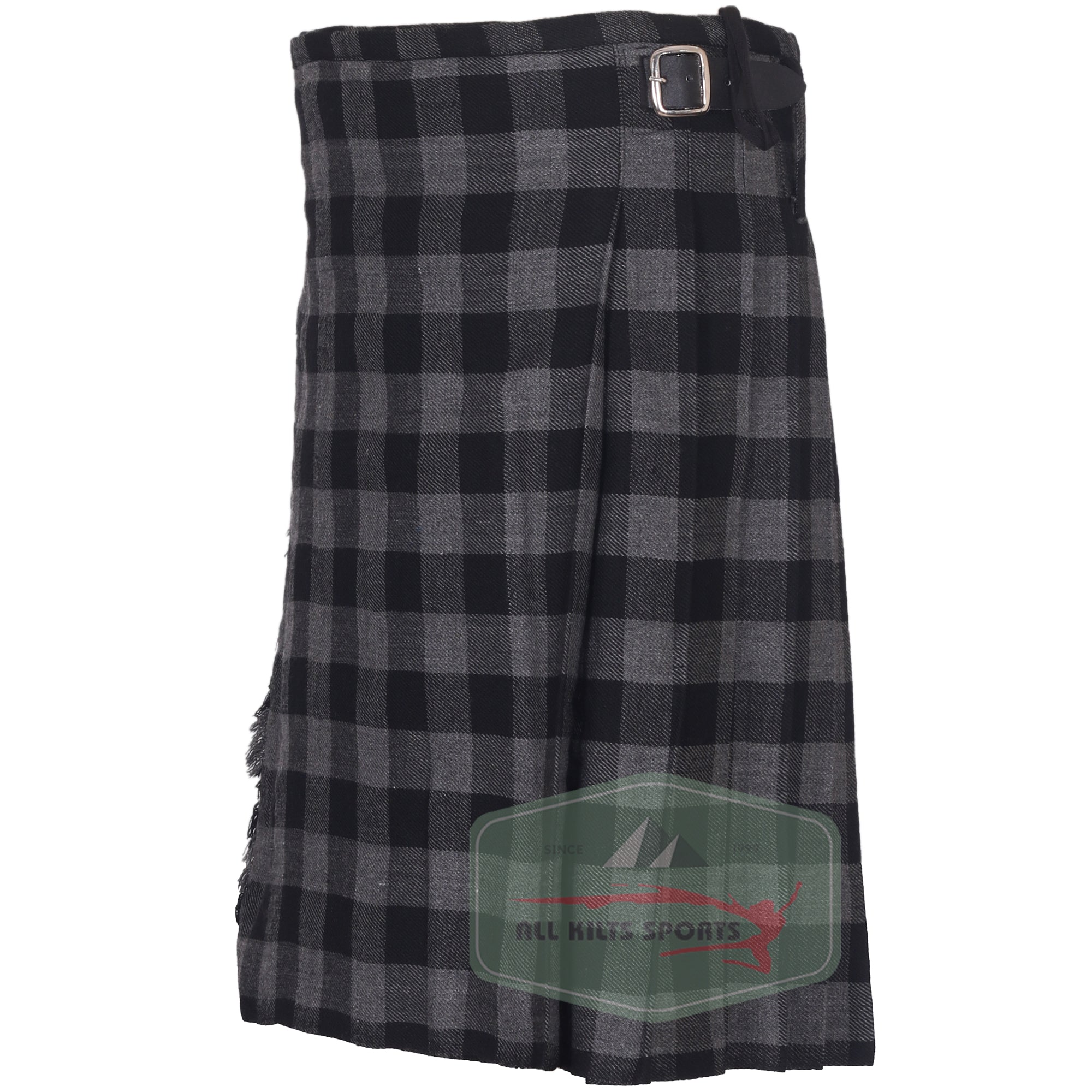 Buffalo Grey/Black Scottish Traditional Kilts – Premium 8 and 5 Yard Options