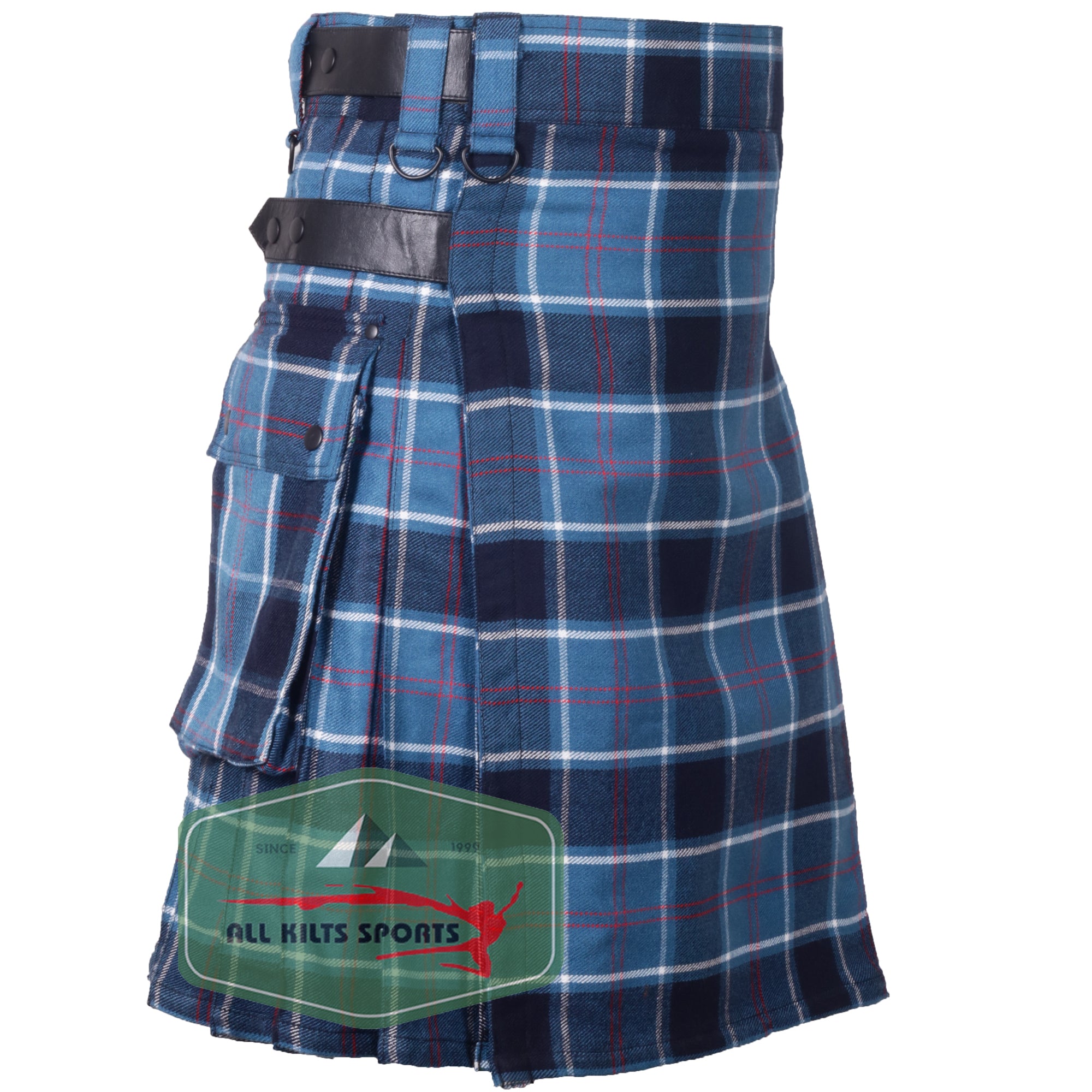US Navy Utility Kilt with Leather Straps and Cargo Pockets