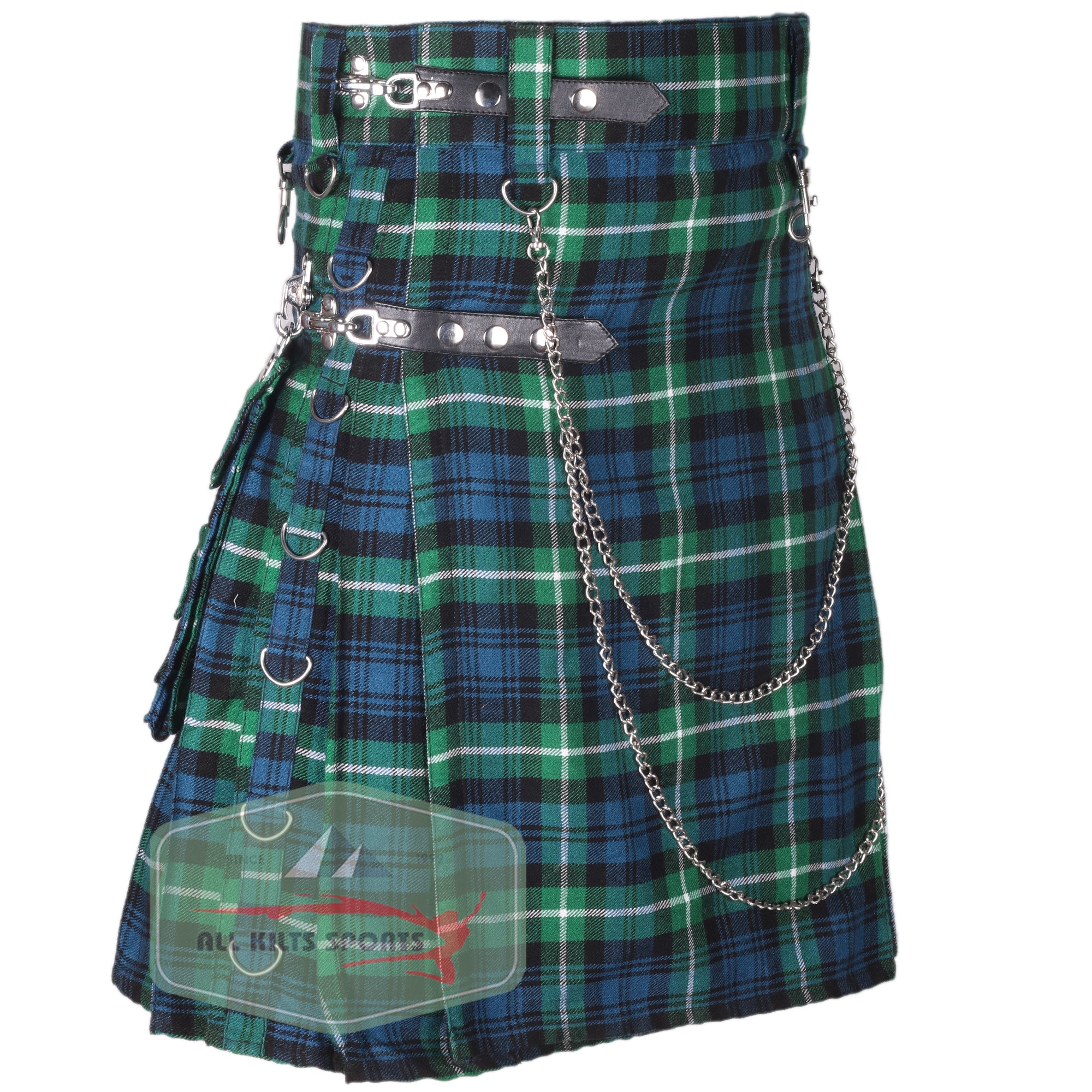 Lamont Ancient Tartan 16Oz Wedding Utility Kilt with Detachable Pockets – Comes in Different Tartans