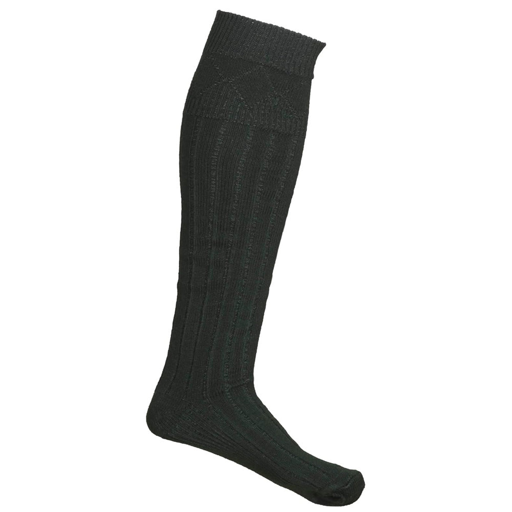 Men's Dull Green Kilt Hose Knee Length Socks | 65% Wool Traditional Highland Wear