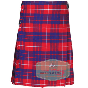 Hamilton Red Modern Tartan Traditional 8 And 5 Yards Kilt - ALL KILTS SPORTS