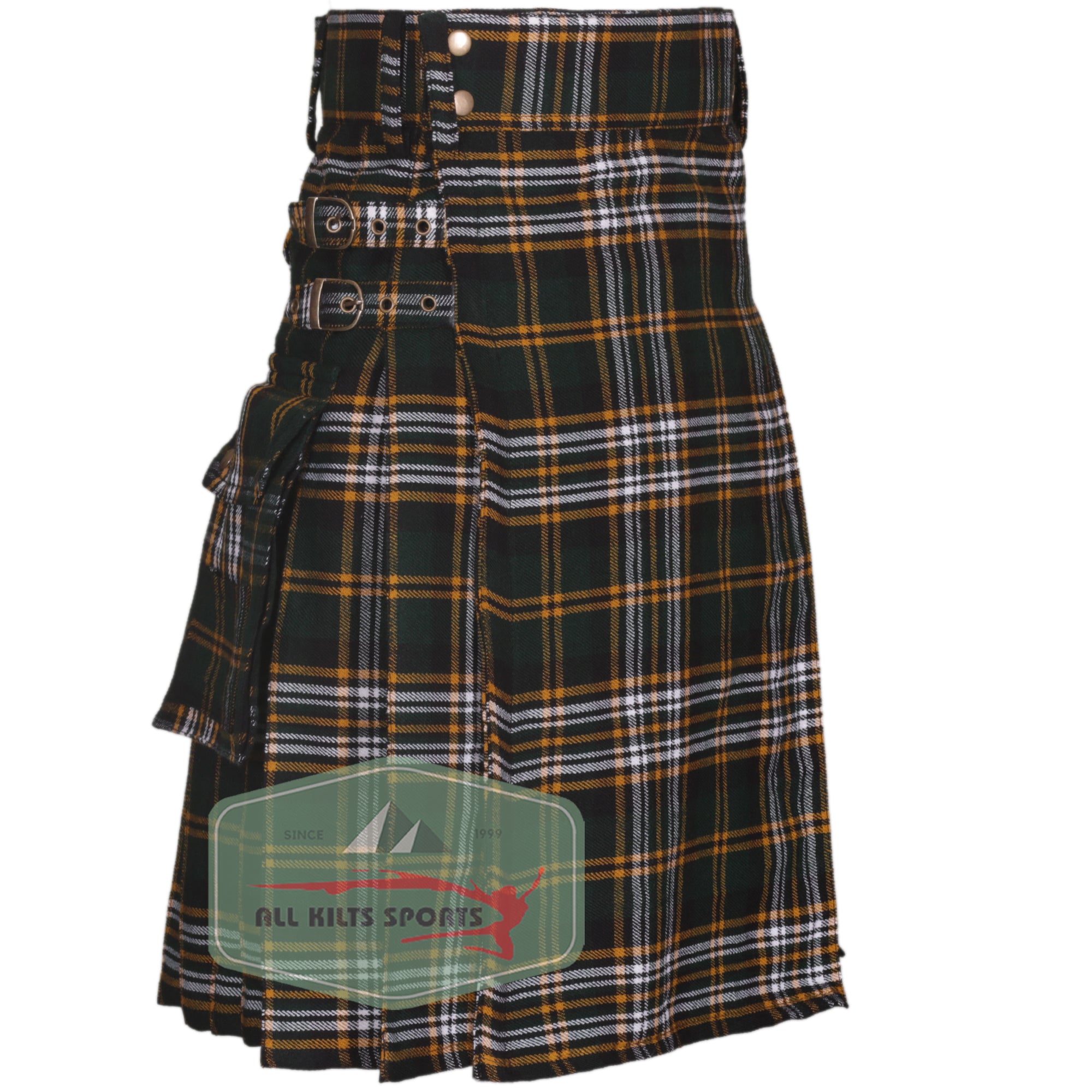 Kilt utilitaire Premium Tartan Heritage Of Ireland – Laine acrylique 16oz durable, plusieurs tartans disponibles