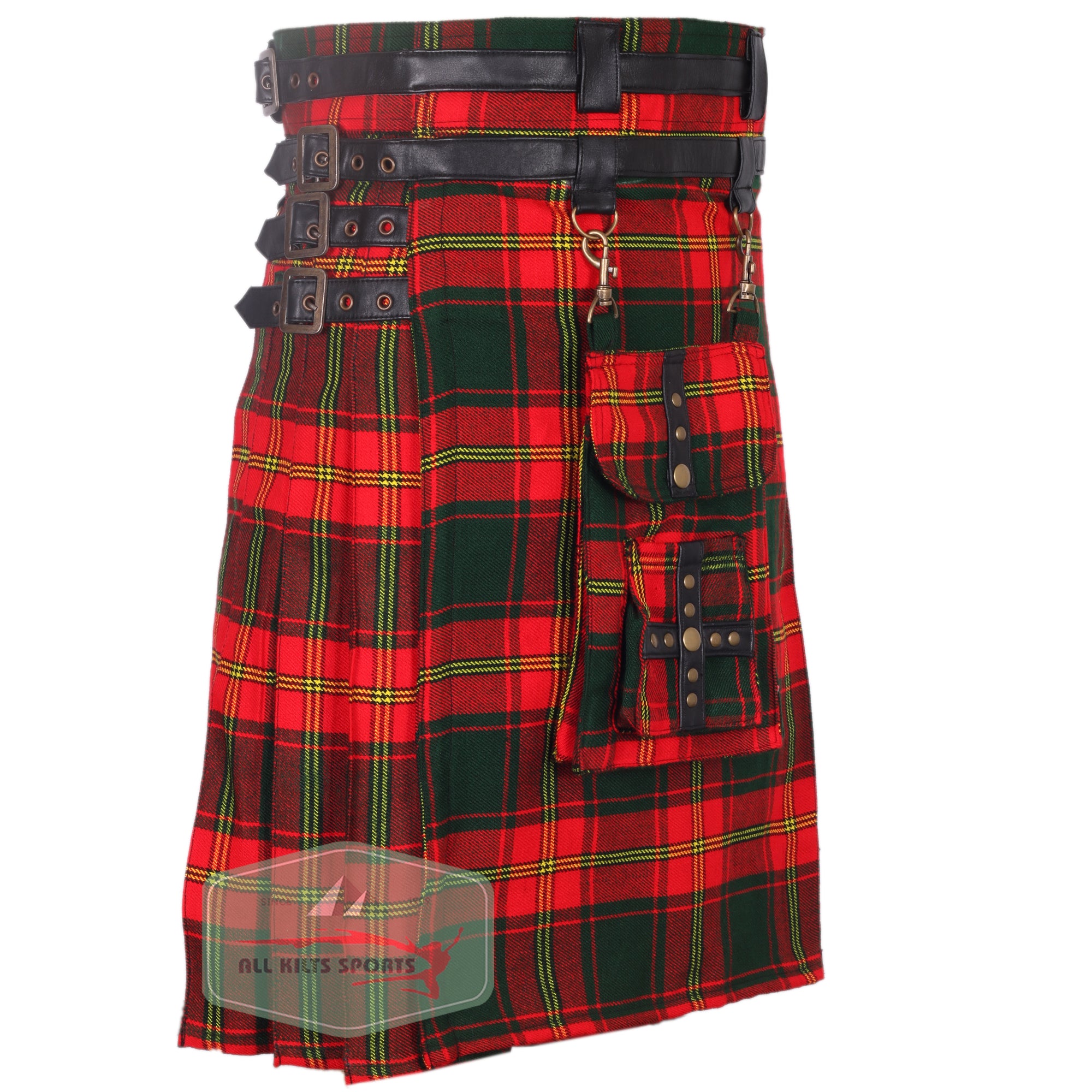 Premium Irish Ulster Tartan Modern Utility Kilt with Detachable Pocket – Available in Different Tartans