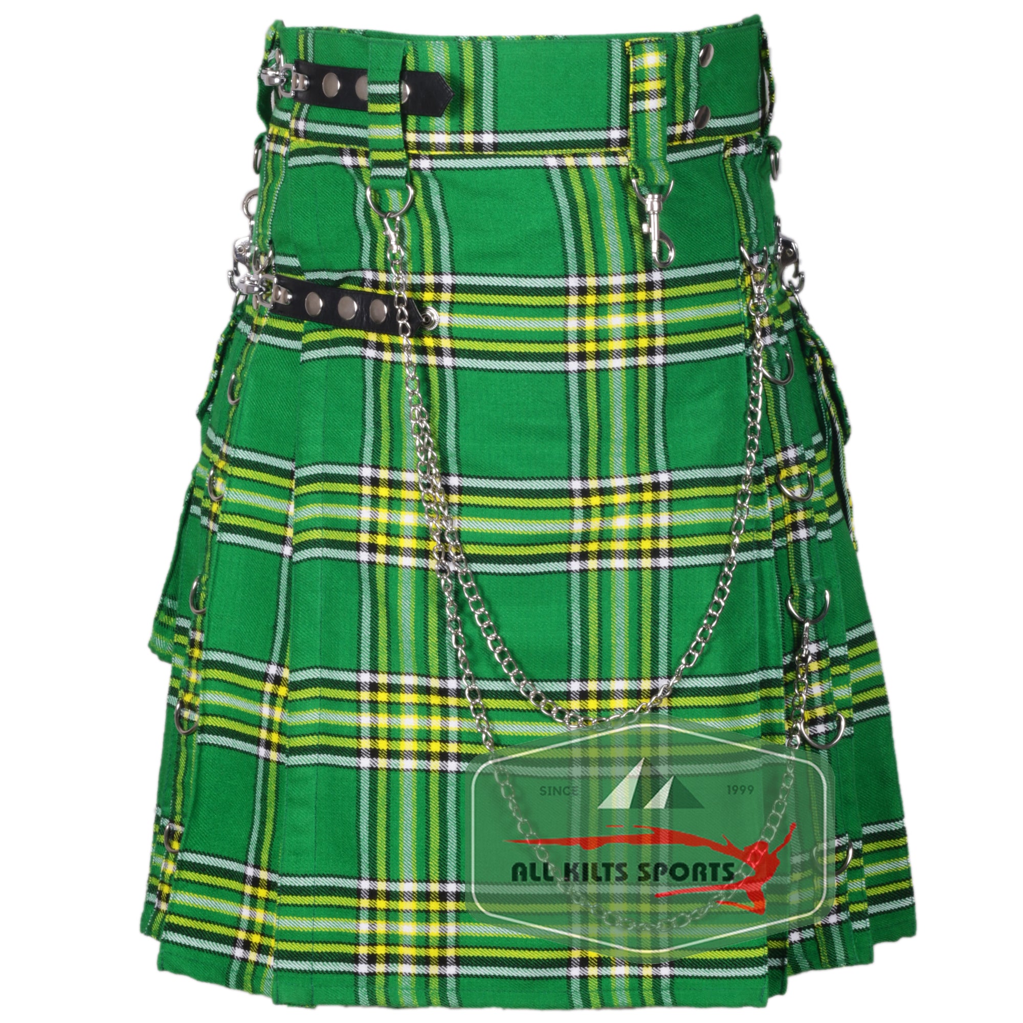 Irish heritage Tartan 16Oz Wedding Utility Kilt with Detachable Pockets – Comes in Different Tartans