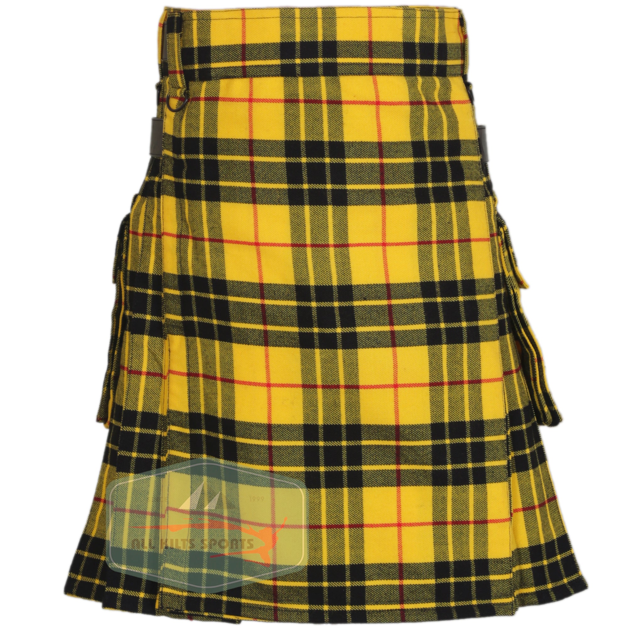 Macleod Of Lewis Utility Kilt with Leather Straps and Cargo Pockets