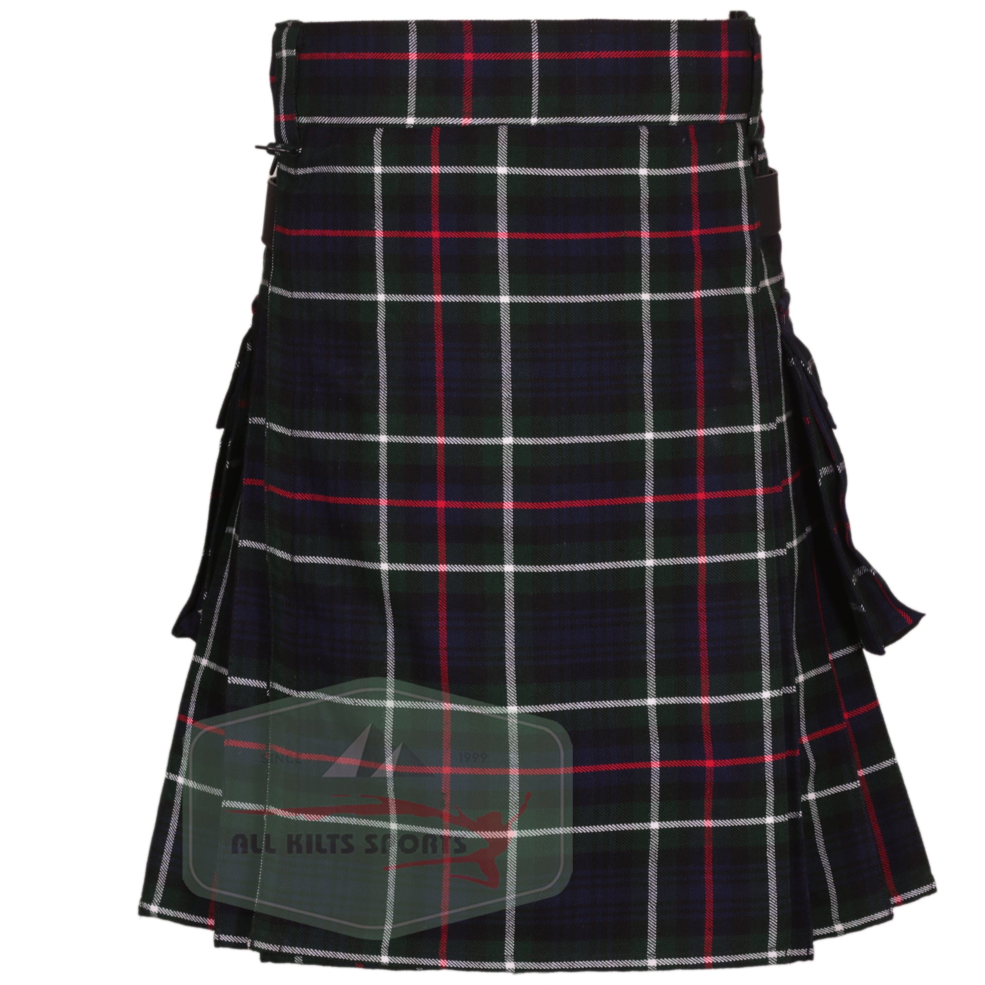 Mackenzie Utility Kilt with Leather Straps and Cargo Pockets