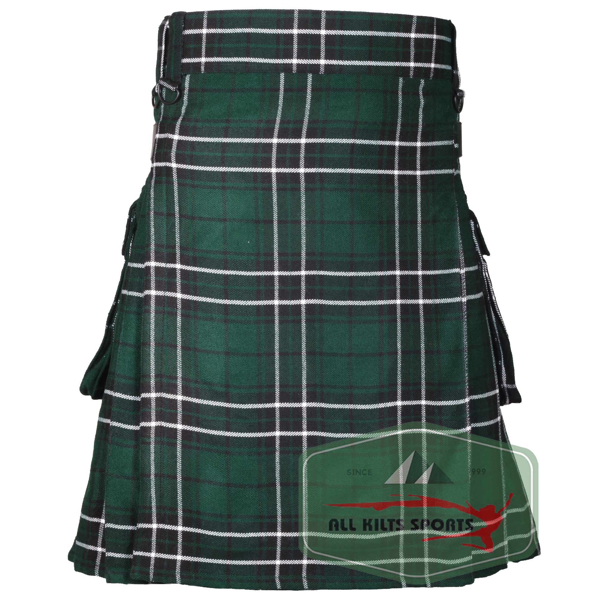 MacLean Of Duart Hunting Utility Kilt with Leather Straps and Cargo Pockets