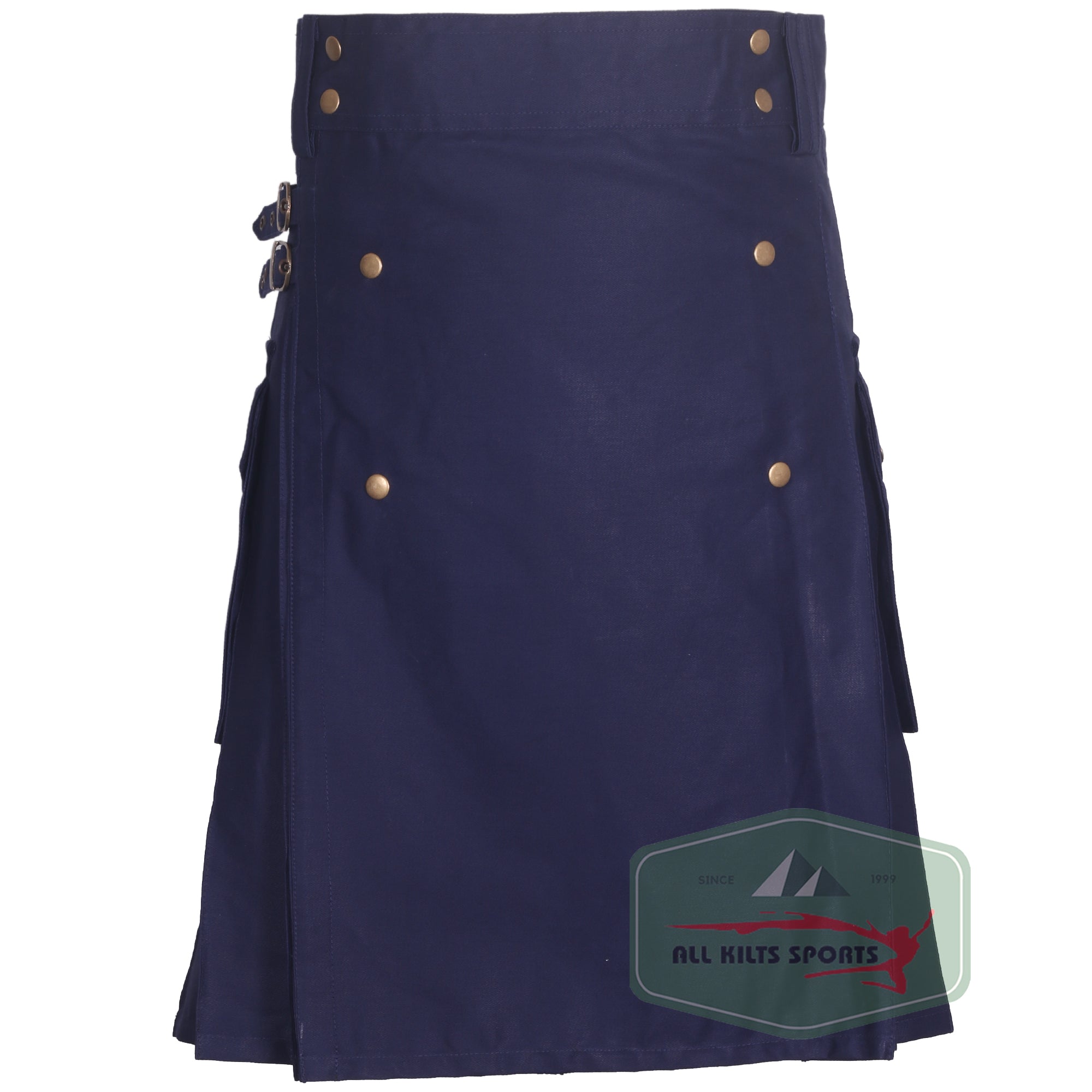 Stylish Navy Blue Kilt for Men – Custom Made with Functional Pockets