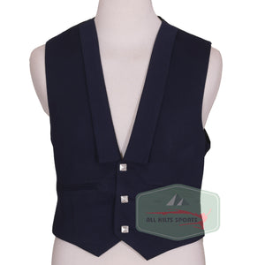 Navy Blue Charlie Kilt Jacket with silver square buttons and vest