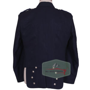Navy Blue Charlie Kilt Jacket with silver square buttons and vest