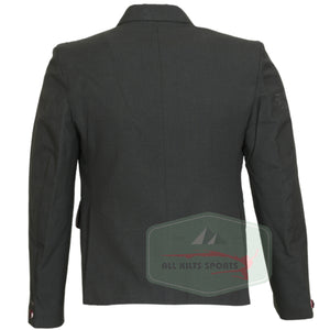 Olive Green Scottish Argyll Jacket and Vest set made from premium Vacuna wool for formal kilt outfits.