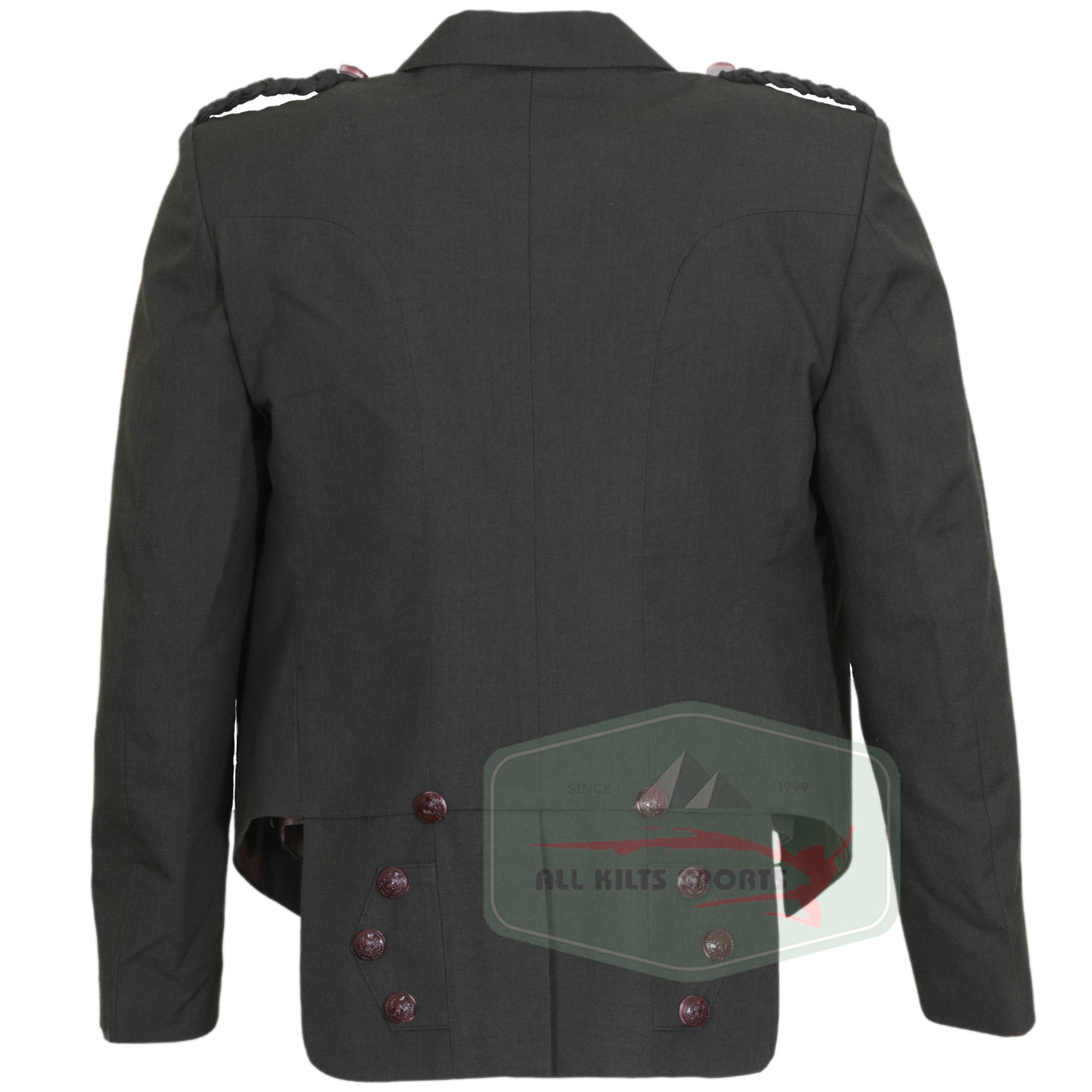 Scottish Olive Green Charlie Kilt Jacket With Vest – 15 Oz Finest Vacuna Wool Fabric With Vest Gauntlet Style Cuffs