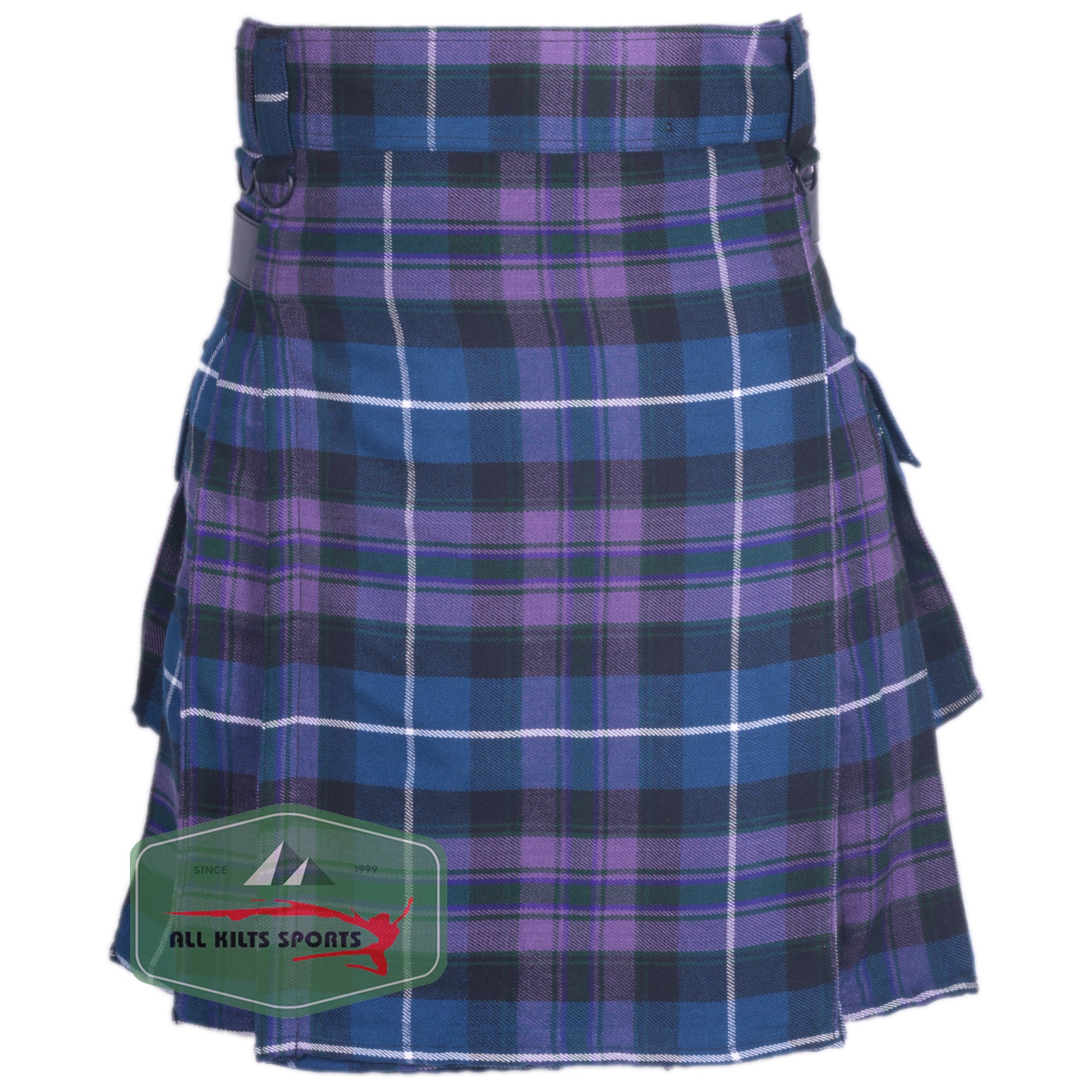 Pride Of Scotland Utility Kilt with Leather Straps and Cargo Pockets