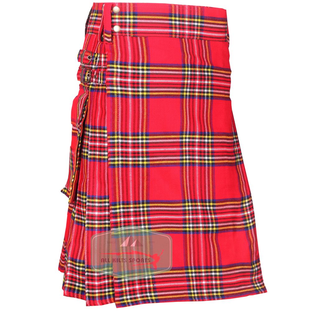 Royal Stewart Premium Tartan Utility Kilt – Durable 16oz Acrylic Wool, Multiple Tartans Available