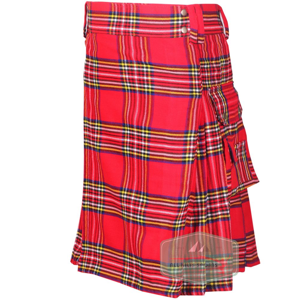 Royal Stewart Premium Tartan Utility Kilt – Durable 16oz Acrylic Wool, Multiple Tartans Available