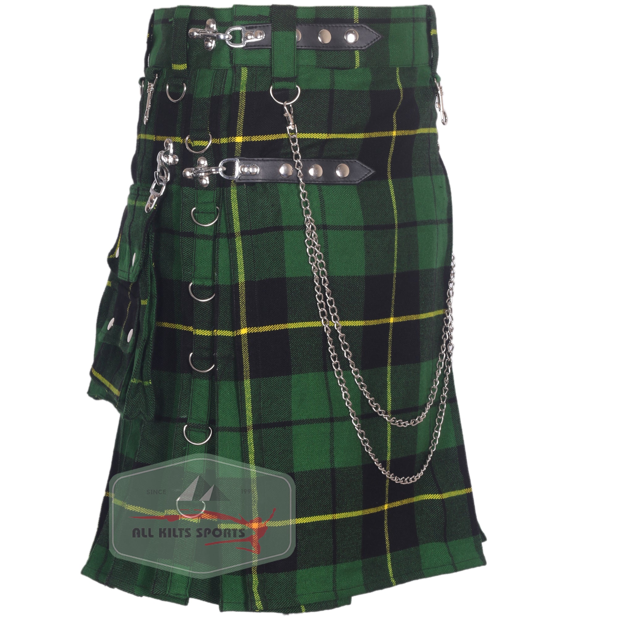 Wallace Hunting Tartan 16Oz Wedding Utility Kilt with Detachable Pockets – Comes in Different Tartans