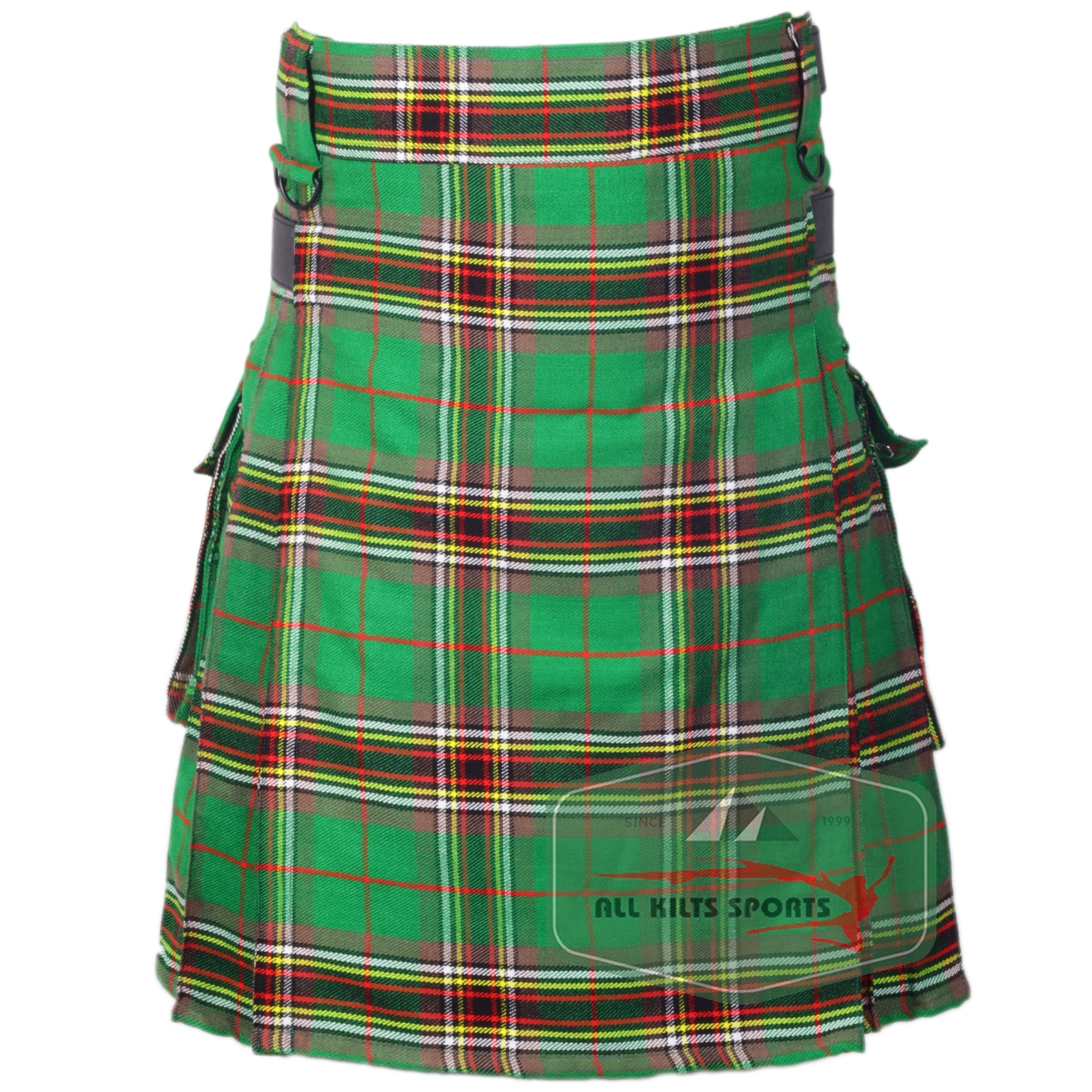 Tara Murphy Ancient Utility Kilt with Leather Straps and Cargo Pockets