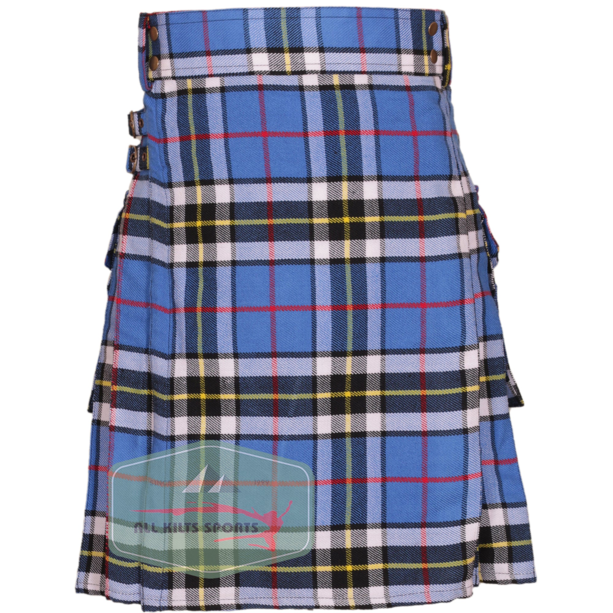 Thompson Dress Blue Premium Tartan Utility Kilt – Durable 16oz Acrylic Wool, Multiple Tartans Available