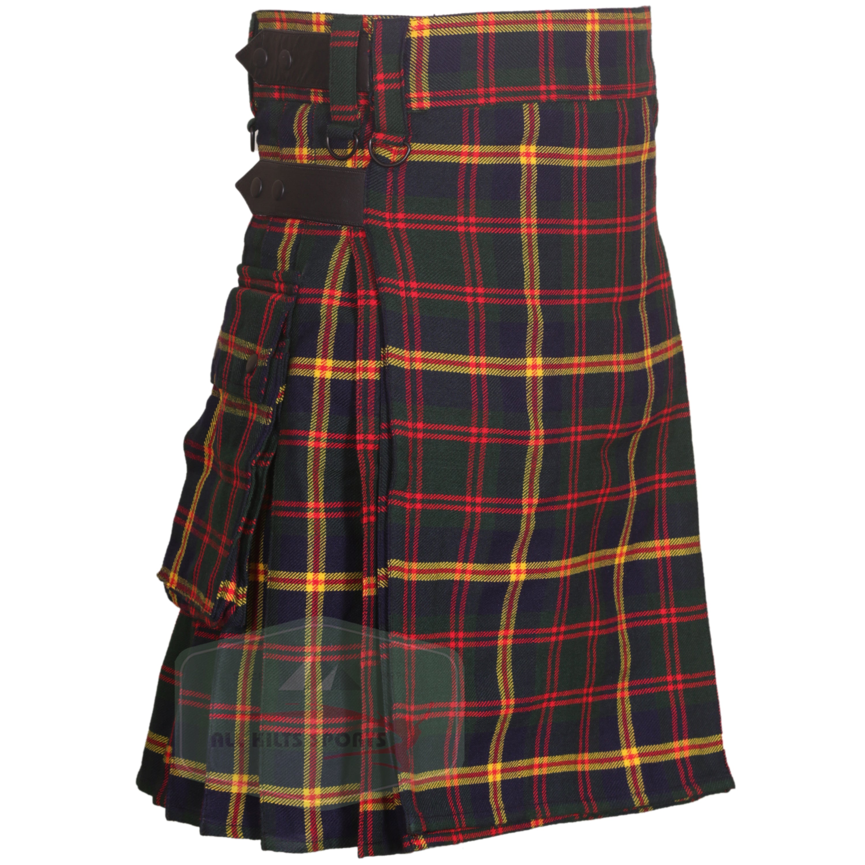 US Marines Leatherneck Utility Kilt with Leather Straps and Cargo Pockets