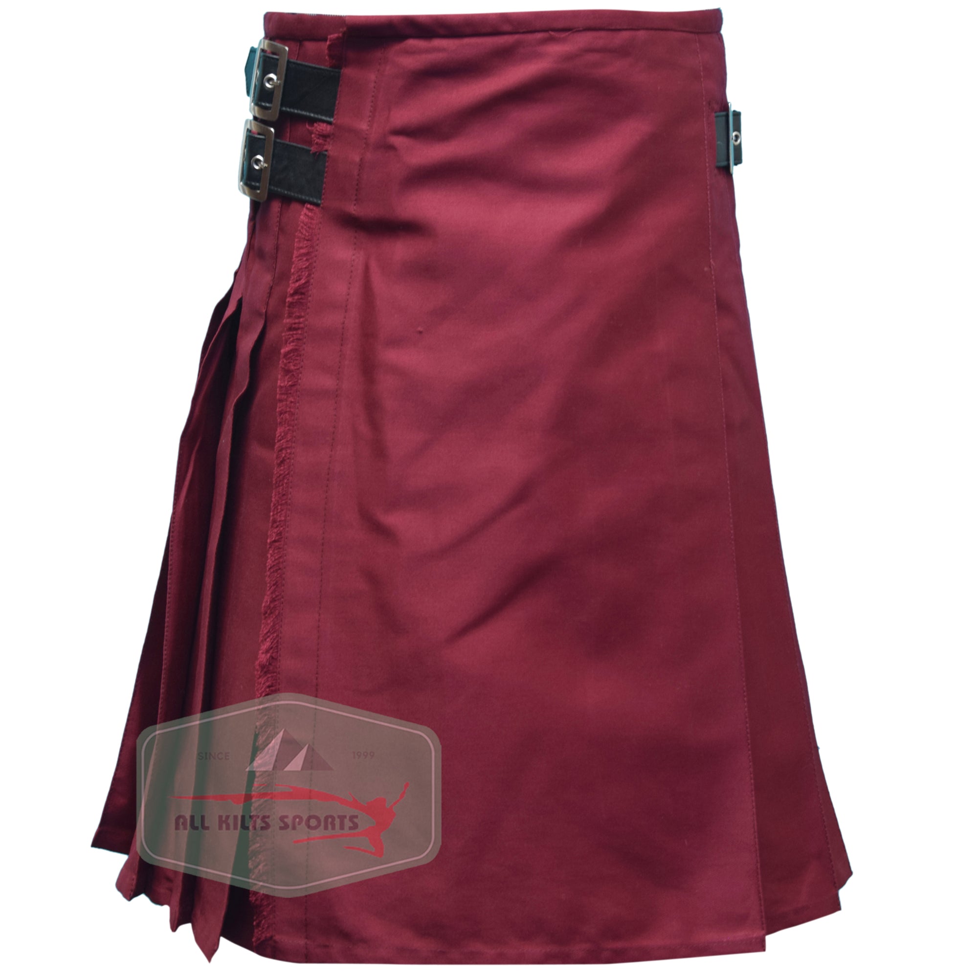 Stylish Maroon Kilt: Tartan Design for Modern Men