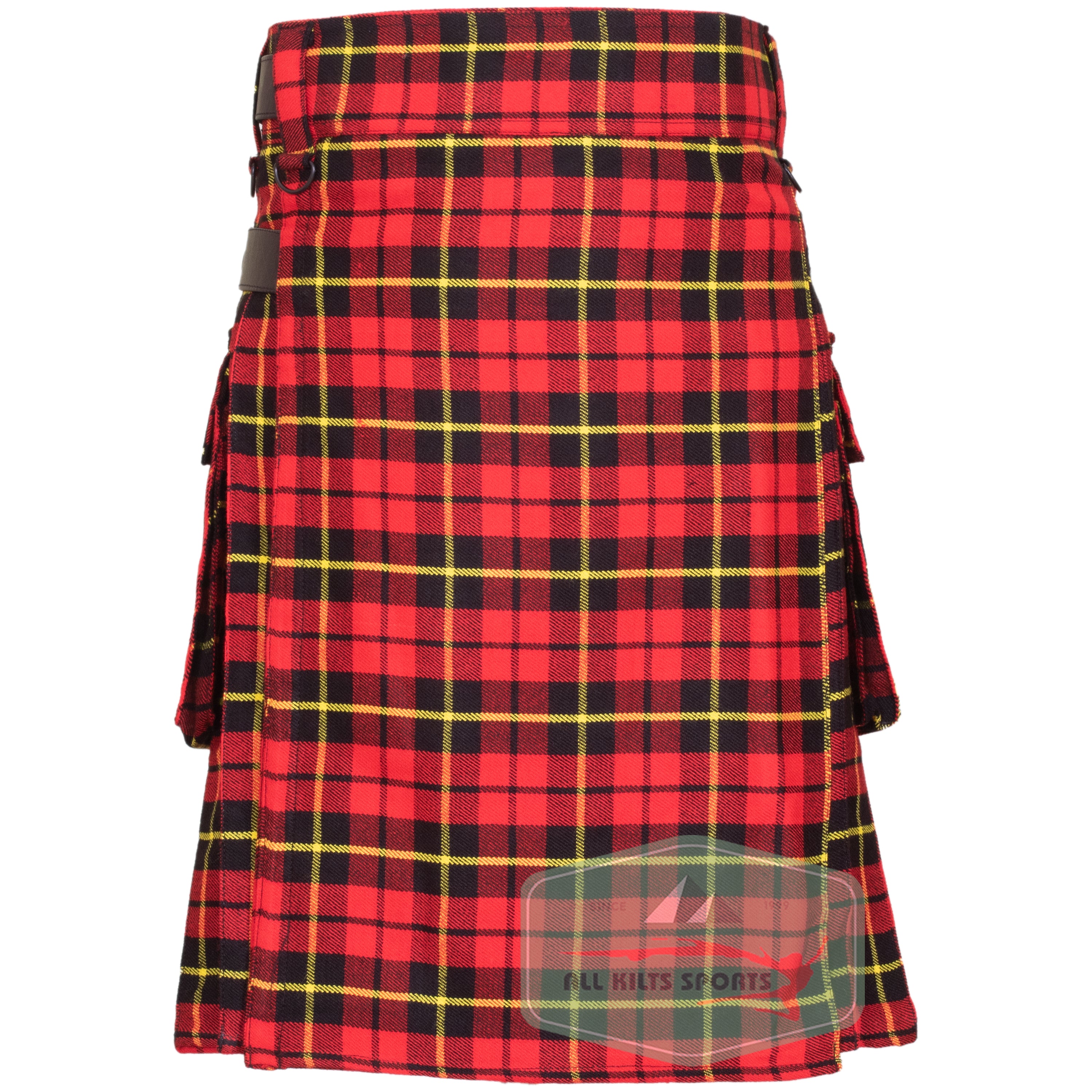 Wallace Utility Kilt with Leather Straps and Cargo Pockets