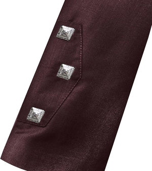 Brown Prince Charlie Jacket and 3-Button Vest crafted from 15oz finest Barathea wool