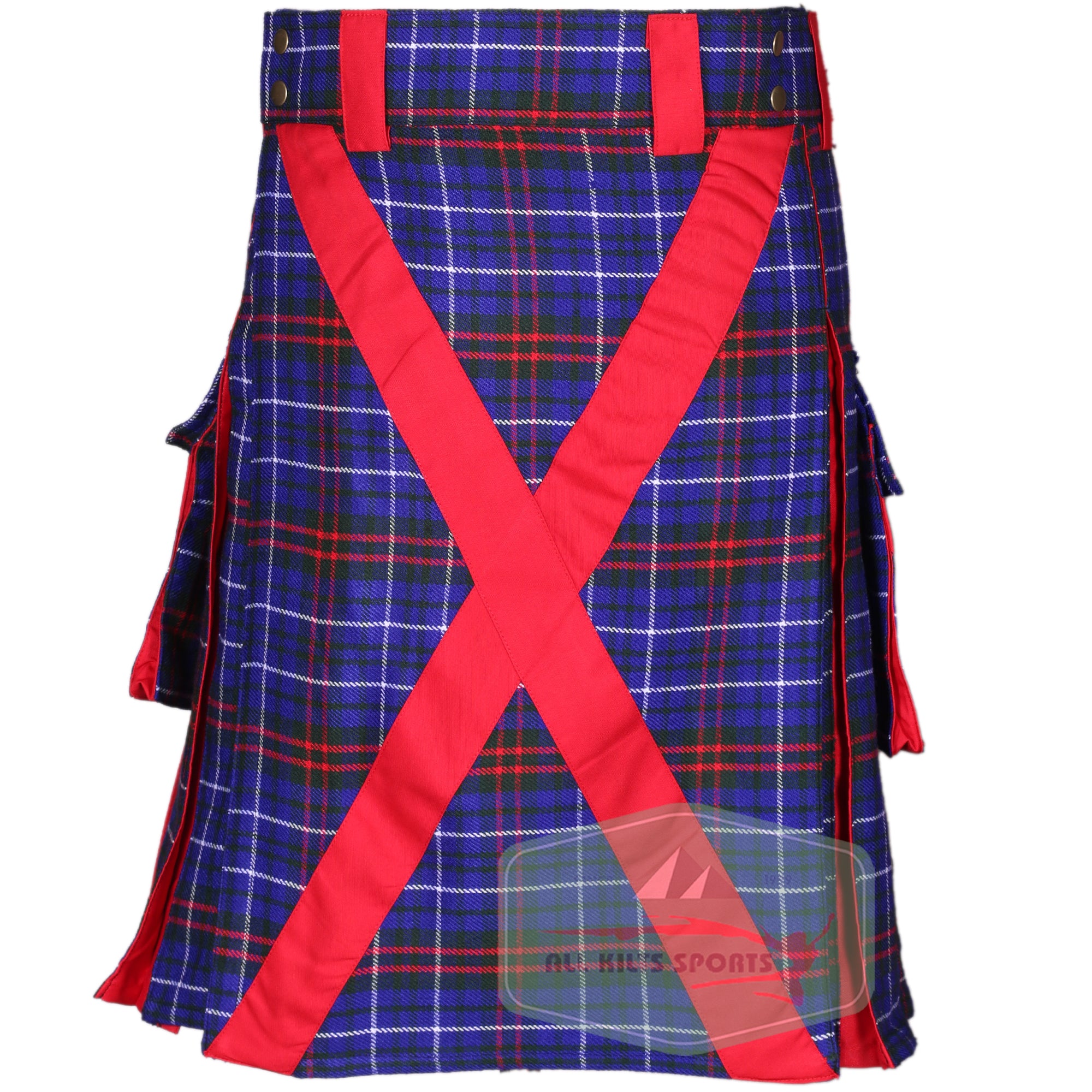 Edmonstone Tartan X Style Hybrid Utility Kilt - Customizable Pleats