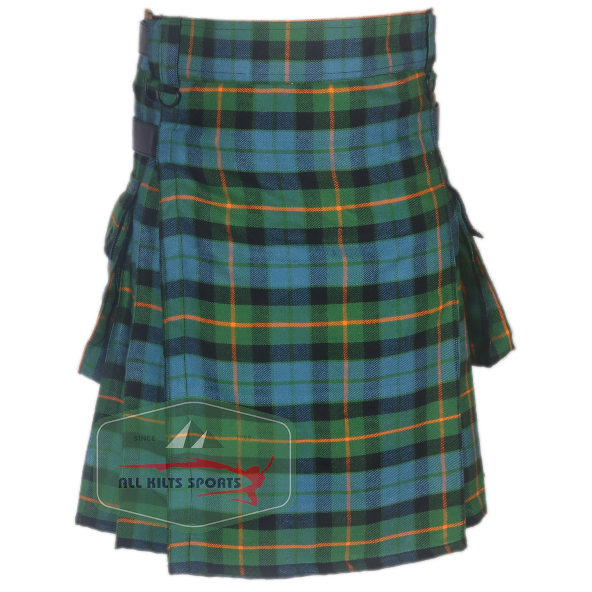 Gunn Ancient Utility Kilt with Leather Straps and Cargo Pockets