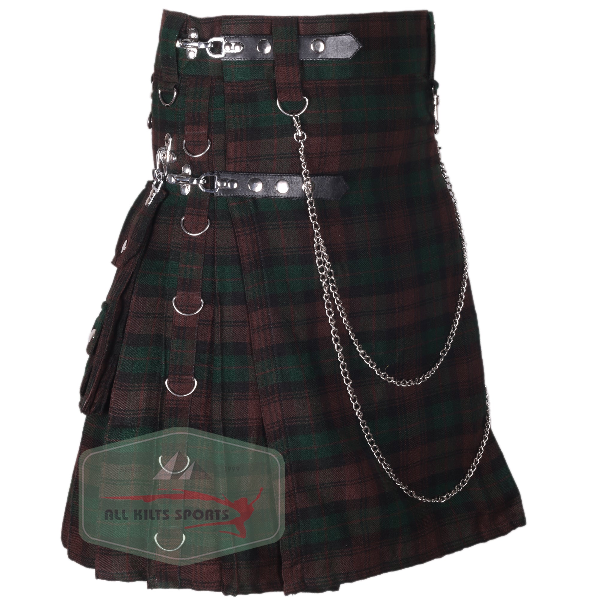 Brown Watch 16Oz Wedding Utility Kilt with Detachable Pockets – Comes in Different Tartans