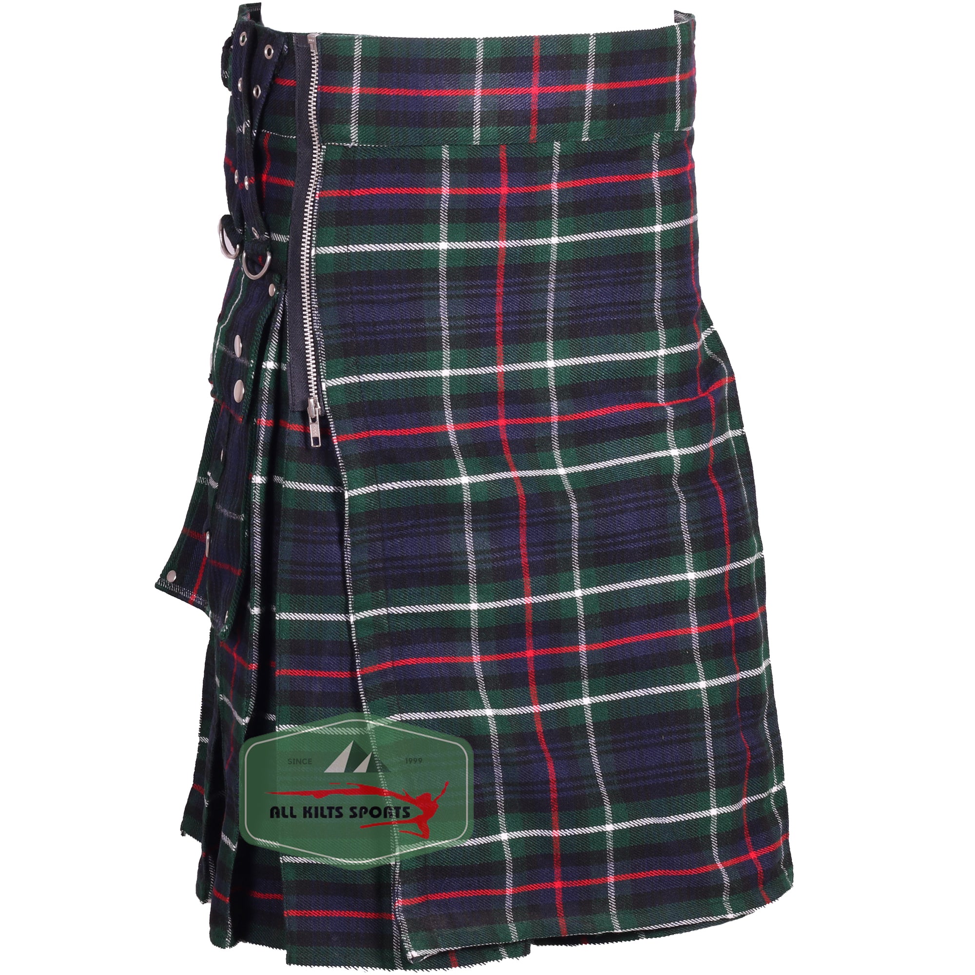 Mackenzie Tartan Gothic Zipper Utility Kilt for Men – Available in Different Tartans