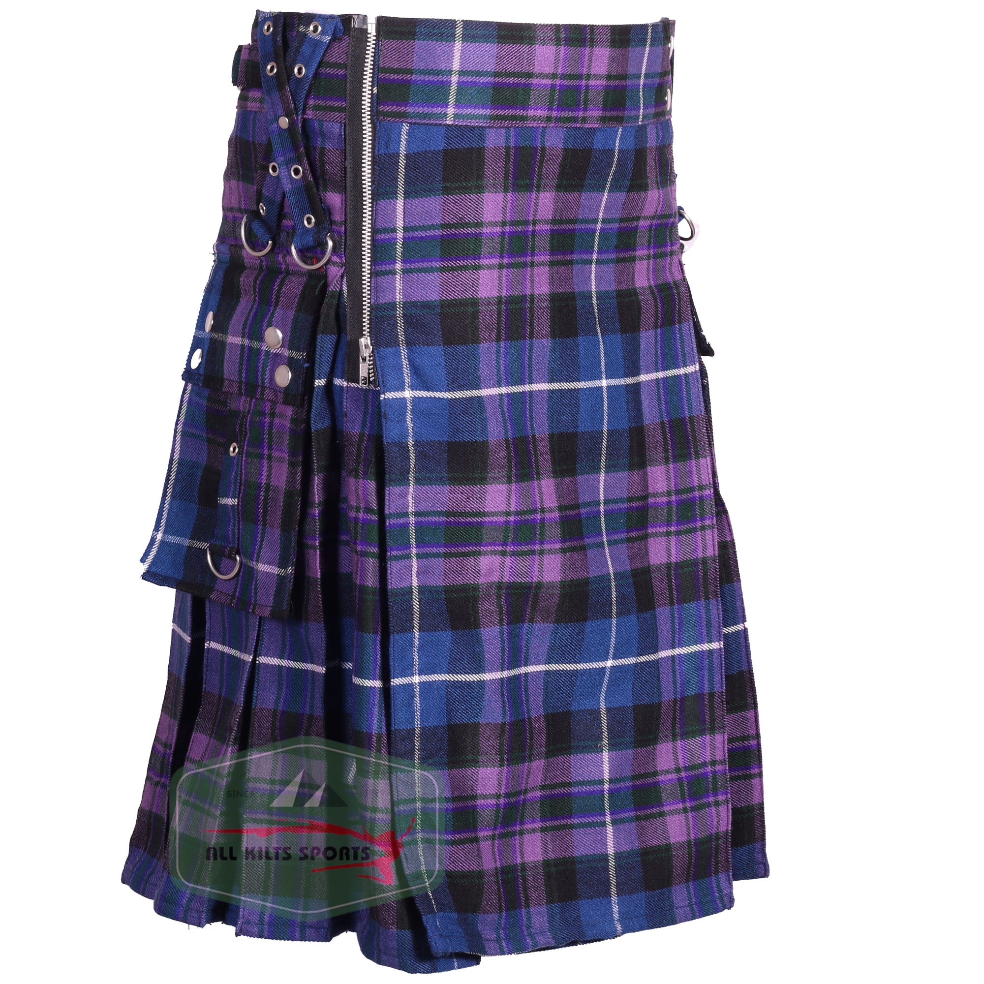 Pride of Scotland Tartan Gothic Zipper Utility Kilt for Men – Available in Different Tartans