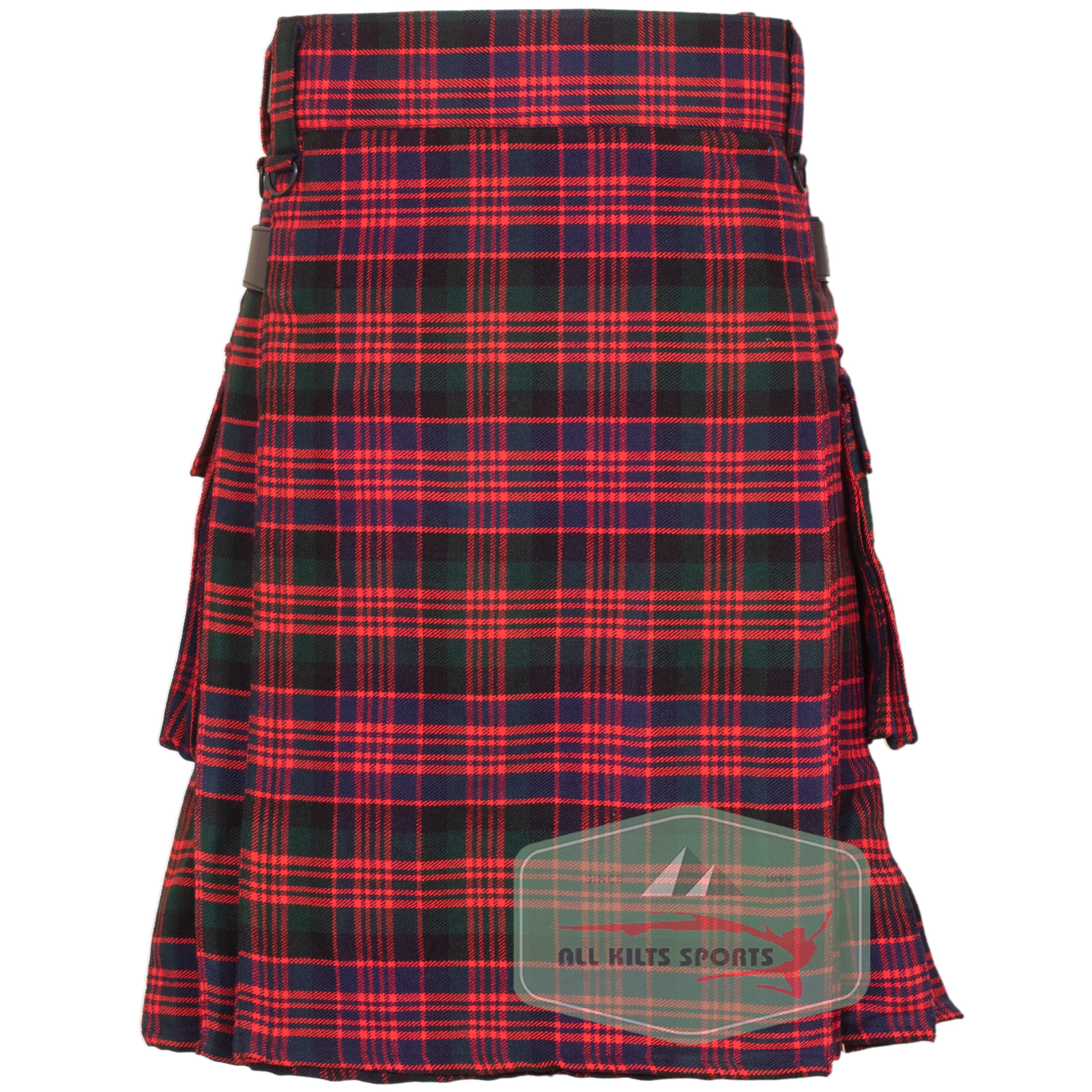MacDonald Utility Kilt with Leather Straps and Cargo Pockets