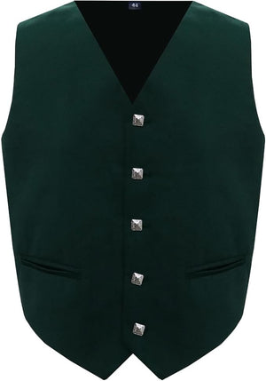 Scottish Dark Green Argyll Kilt Jacket and Vest made from 15oz Barathea wool with gauntlet cuffs| Kilt Experts