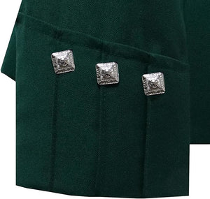 Scottish Dark Green Argyll Kilt Jacket and Vest made from 15oz Barathea wool with gauntlet cuffs| Kilt Experts