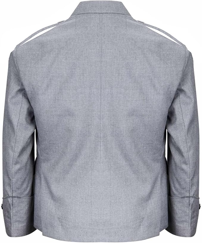 Scottish Light Grey Argyll Kilt Jacket and Vest made from 15oz Barathea wool