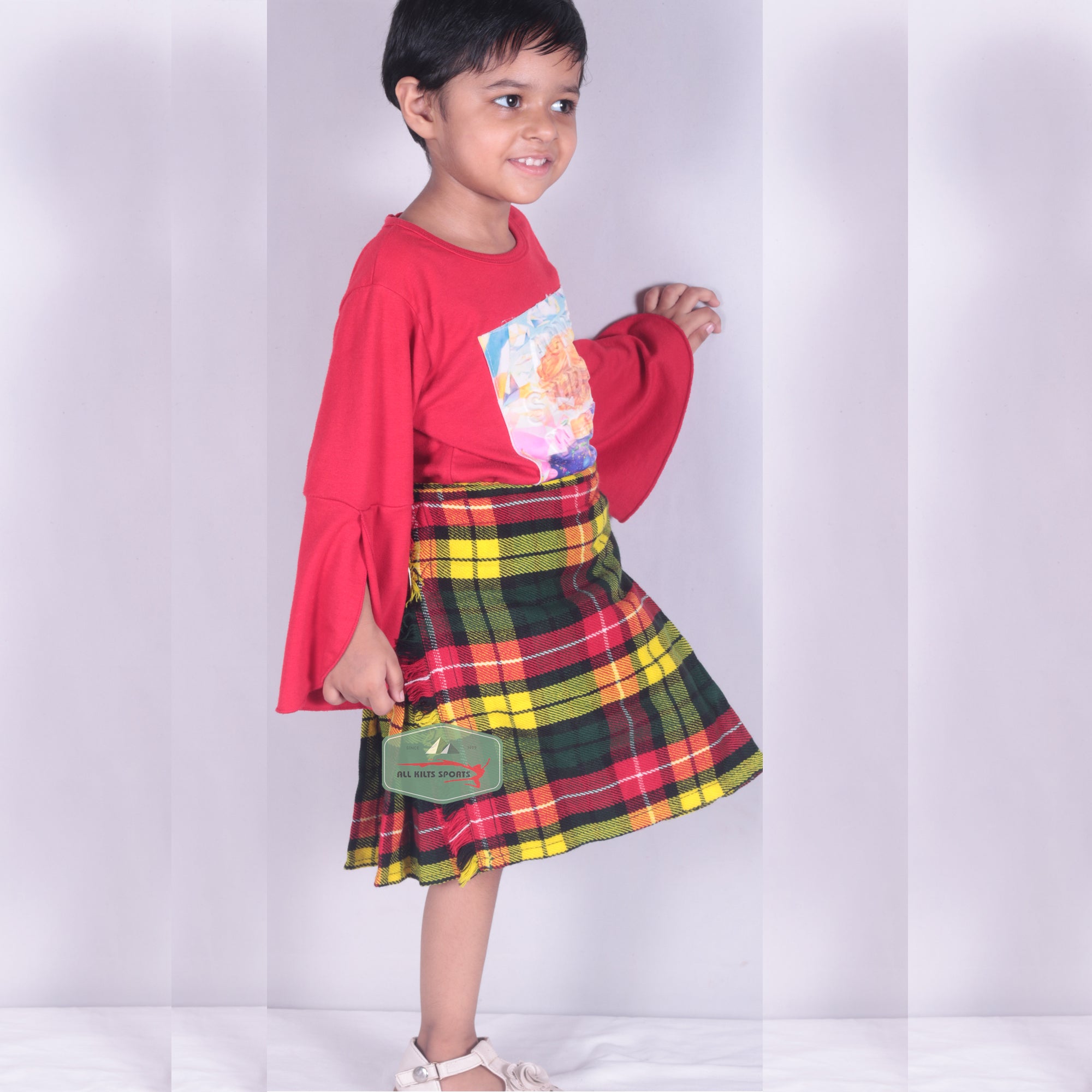 Kids Scottish Tartan Kilt - 13-Oz Casual/Formal Wear for Boys & Girls, 25 Tartans, Adjustable Fit