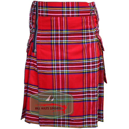 Royal Stewart Tartan Gothic Zipper Utility Kilt for Men – Available in Different Tartans