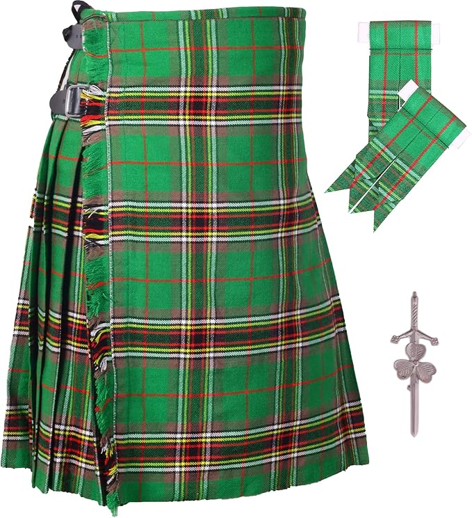 USA Buyers Only - Scottish Traditional Tara Murphy Ancient 8 Yards & 16 Oz Tartan Kilts For Men - Men's Kilt