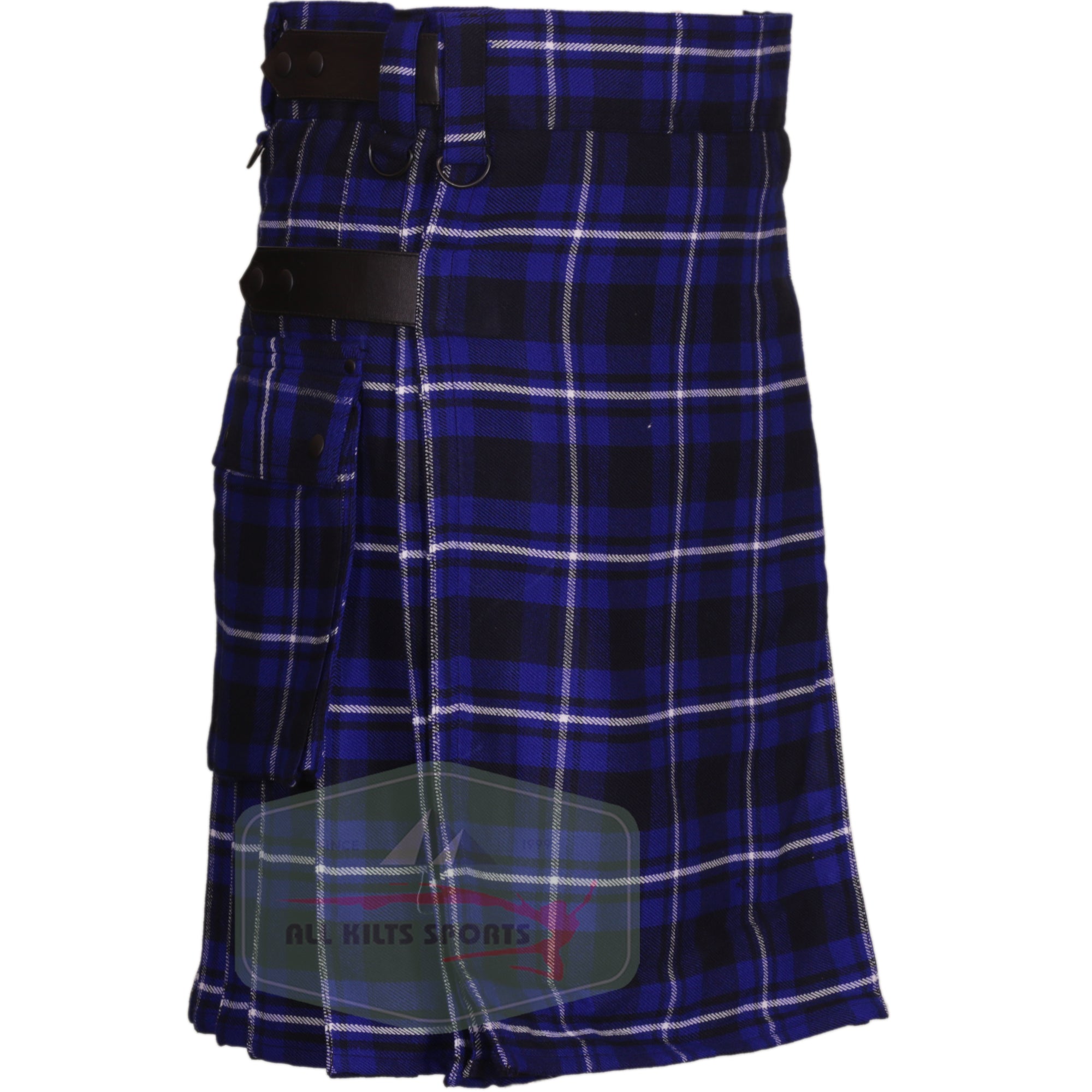 American Patriot Utility Kilt with Leather Straps and Cargo Pockets