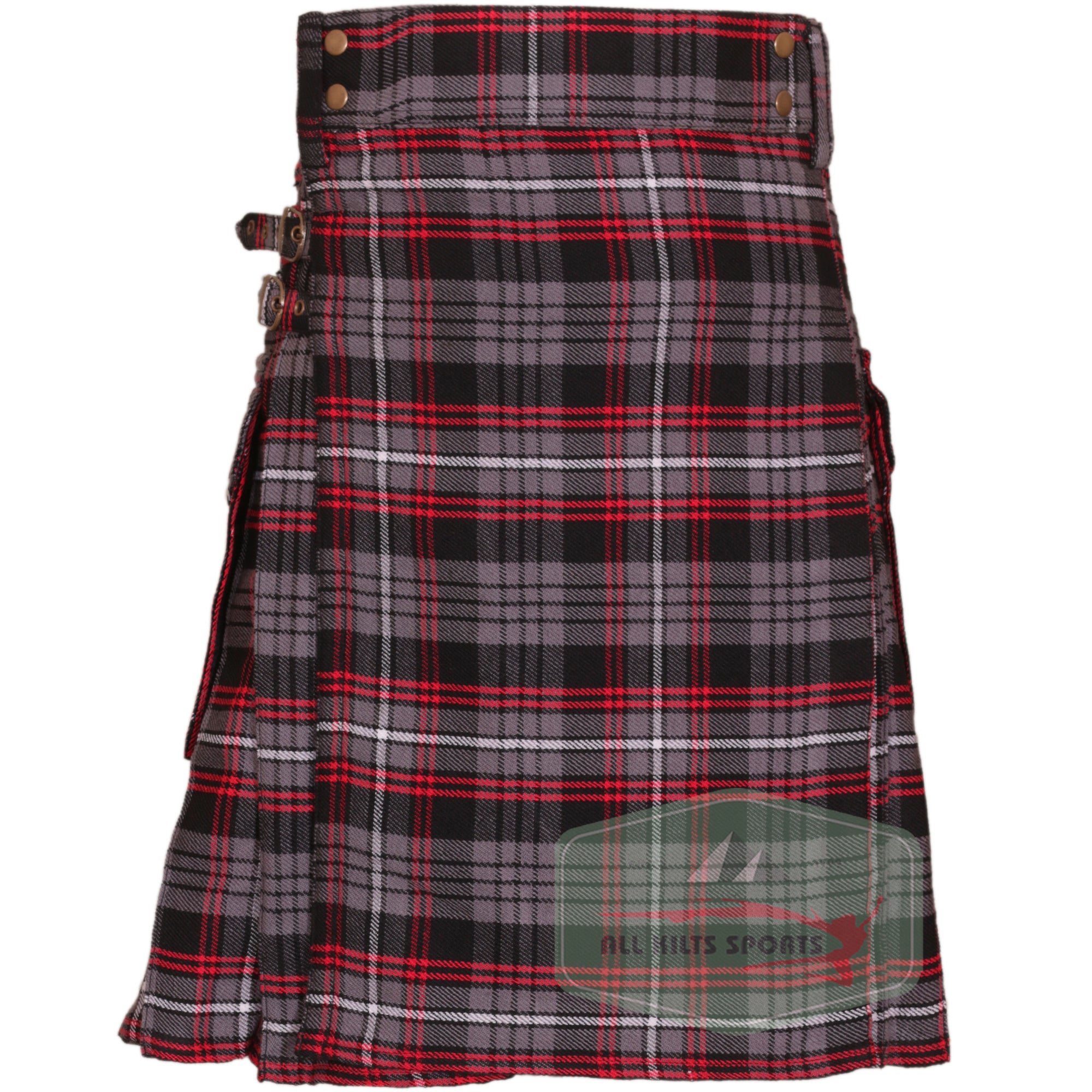 Auld Lang Syne Grey Premium Tartan Utility Kilt – Durable 16oz Acrylic Wool, Multiple Tartans Available