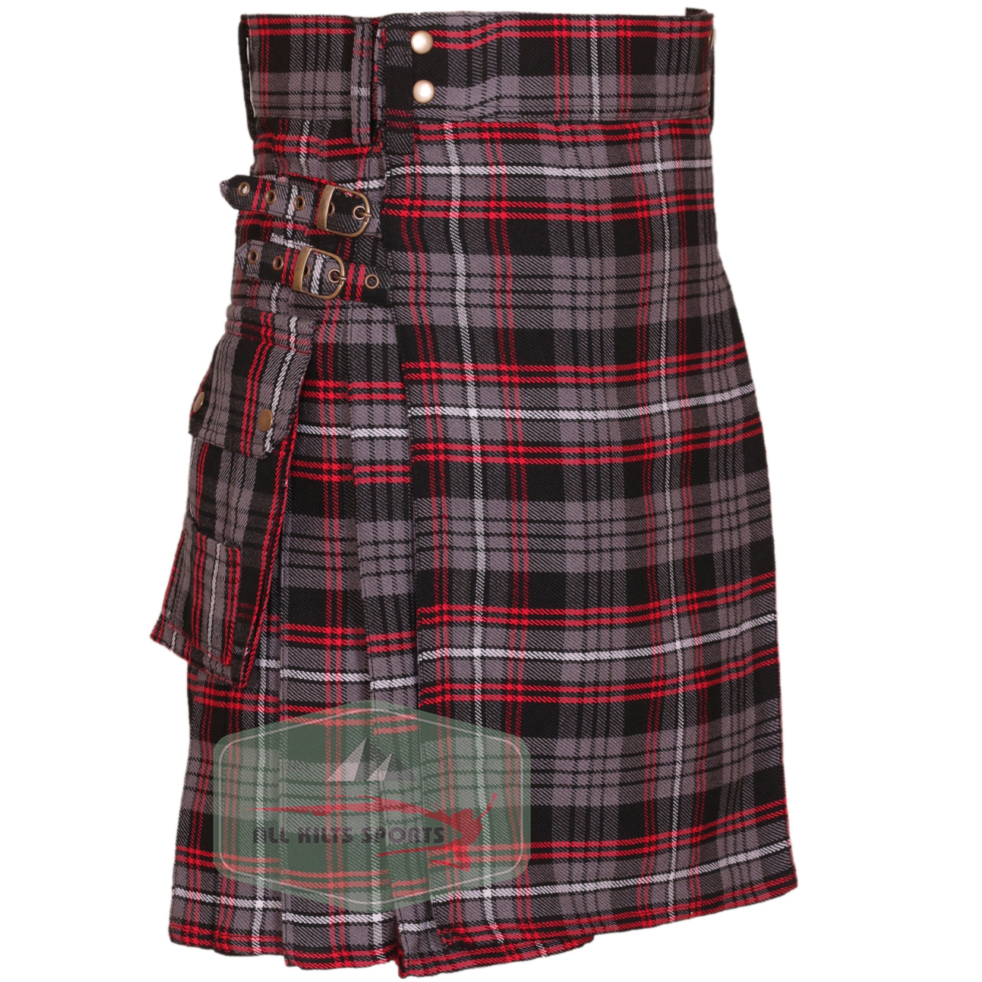 Auld Lang Syne Grey Premium Tartan Utility Kilt – Durable 16oz Acrylic Wool, Multiple Tartans Available